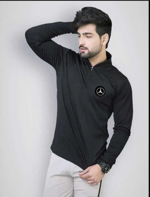 A4S Solid Men Round Neck Black T-Shirt