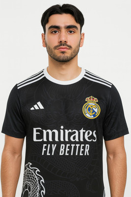 Playhard Printed Men Polo Neck Black T-Shirt