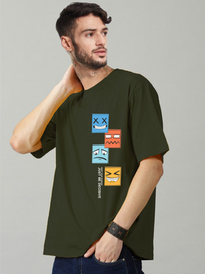 Cryptic Printed Men Round Neck Dark Green T-Shirt