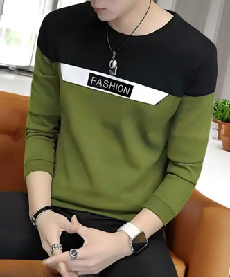 Autna Printed Men Round Neck Dark Green T-Shirt
