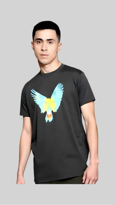 Royal Creations By Rv Printed Men Round Neck Black T-Shirt
