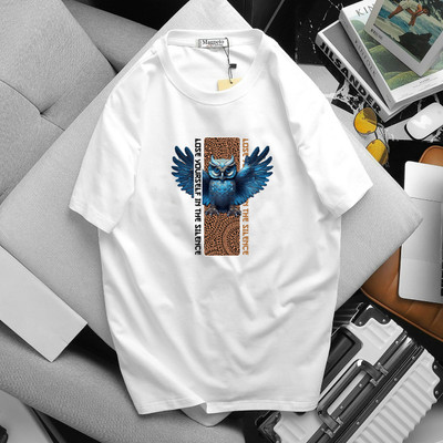 Magneto Printed Men Round Neck White T-Shirt