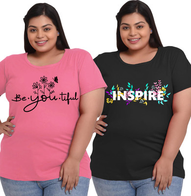 Elite soul Printed Women Round Neck Multicolor T-Shirt