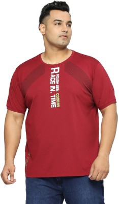 XMEX Typography Men Round Neck Red, Black T-Shirt