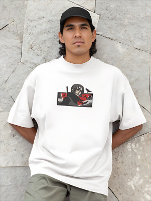 CKSEmbroidery Embroidered Men Round Neck White T-Shirt