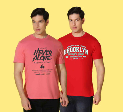 WOOSTRO Typography Men Round Neck Multicolor T-Shirt