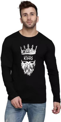 RAJARANCHO Printed Men Round Neck Black T-Shirt