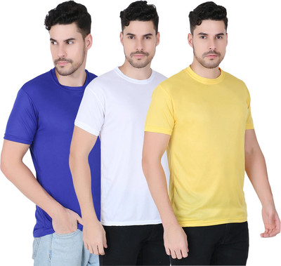 HOC Solid Men Round Neck Multicolor T-Shirt