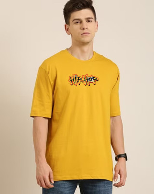 CHITRAA STYLE Graphic Print Men Round Neck Yellow T-Shirt