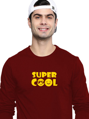 OrrganicChics Typography Men Round Neck Maroon T-Shirt