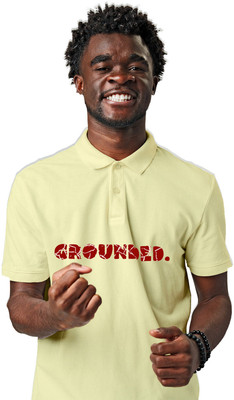 Fighterhero Printed Men Polo Neck Yellow T-Shirt