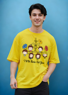 Smartees Printed Men Round Neck Yellow T-Shirt