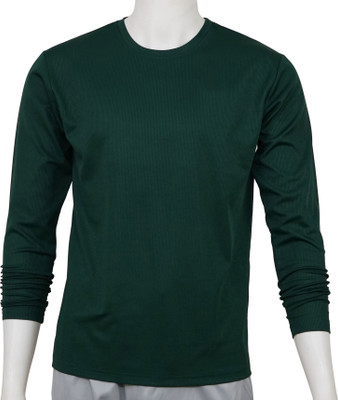 Cruister Solid Men Round Neck Dark Green T-Shirt
