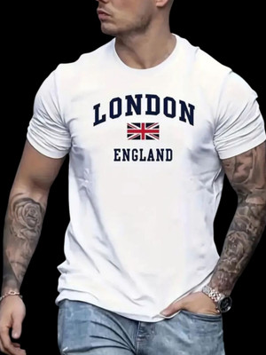 KRYONIX Printed Men Round Neck White T-Shirt