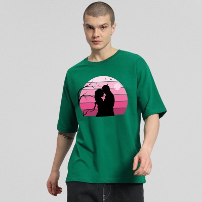 Badsoul Printed Men Round Neck Green T-Shirt