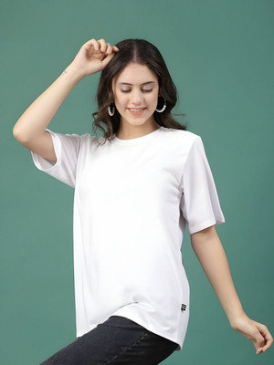 Dressberry Printed Women Round Neck White T-Shirt