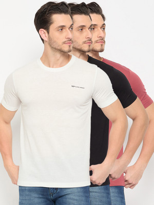 DUKE Solid Men Round Neck Multicolor T-Shirt