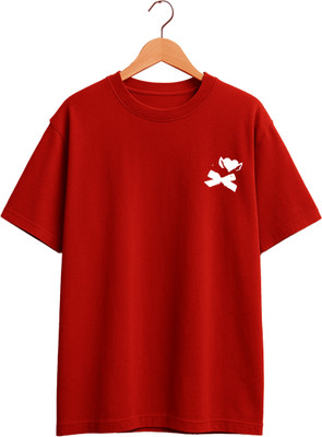 Buddy Collection Graphic Print, Typography Women Round Neck Red T-Shirt