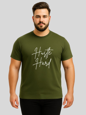 KART BLACK Cartoon Men Round Neck Green T-Shirt