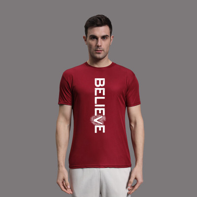 InkTees Typography Men Round Neck Maroon T-Shirt