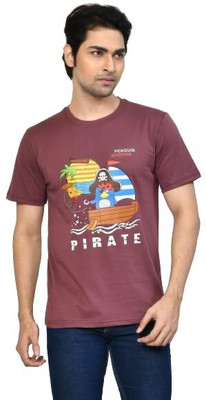 altius Graphic Print Men Round Neck Purple T-Shirt