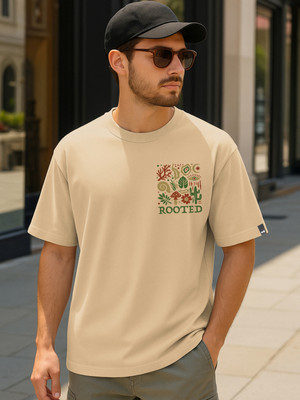 BEWAKOOF Graphic Print Men Round Neck Brown T-Shirt