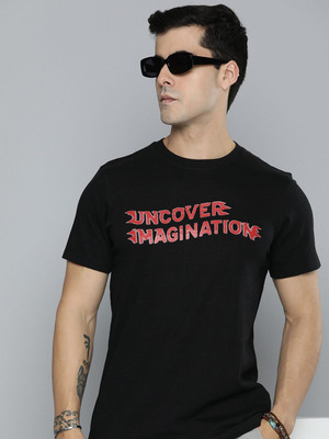 R.Code by The Roadster Life Co. Printed Men Round Neck Black T-Shirt