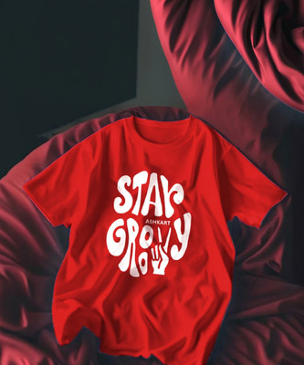 LWEXS Graphic Print Women Round Neck Red T-Shirt