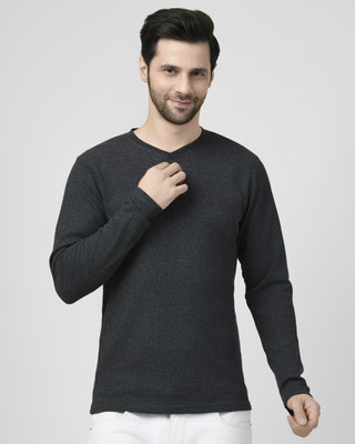 SMASH SMART WEAR Solid Men Crew Neck Black T-Shirt