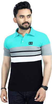 DyrectDeals Colorblock Men Polo Neck Green T-Shirt