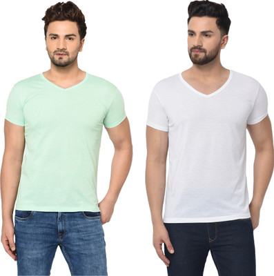 Adorbs Trend Solid Men V Neck Multicolor T-Shirt