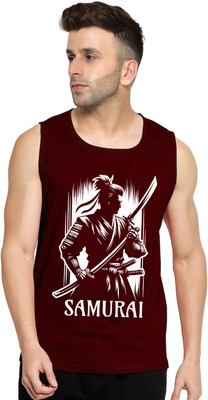 Yilden Printed Men Round Neck Maroon T-Shirt