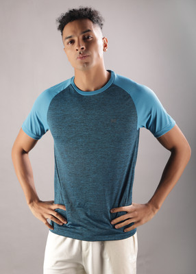 Force NXT Solid Men Round Neck Blue T-Shirt