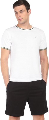 ARROW Solid Men Round Neck White T-Shirt