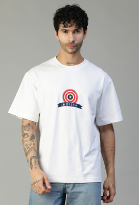 Dili Clothing Printed Men Round Neck White T-Shirt