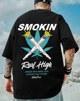 Manlino Printed Men Round Neck Black T-Shirt
