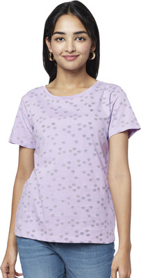YU by Pantaloons Casual Printed Women Purple Top