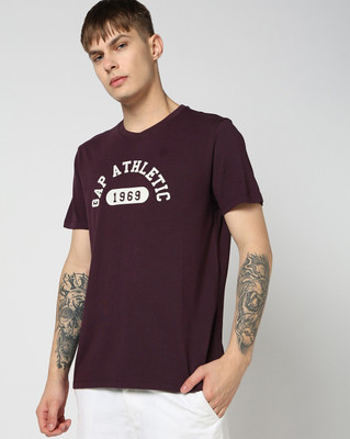 GAP Graphic Print Men Round Neck Purple T-Shirt