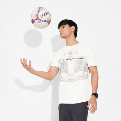 Ajile By Pantaloons Printed Men Round Neck White T-Shirt