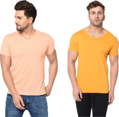 Tresna Fab Solid Men V Neck Multicolor T-Shirt