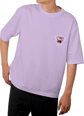 K1Fashion Store Solid Men Round Neck Purple T-Shirt