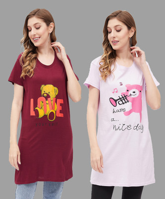 DreamBe Women Nightshirts(Multicolor)