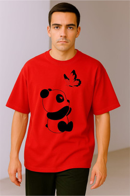 goodsign Graphic Print Men Round Neck Red T-Shirt