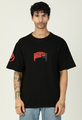 Dili Clothing Graphic Print Men Round Neck Black T-Shirt