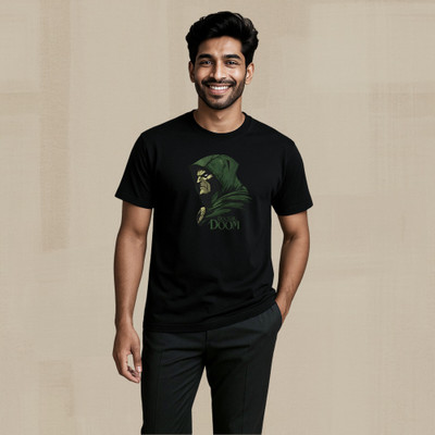 Rimore Clothing Abstract Men Round Neck Black T-Shirt