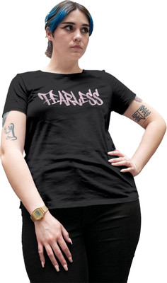Fighterhero Printed Women Round Neck Grey T-Shirt