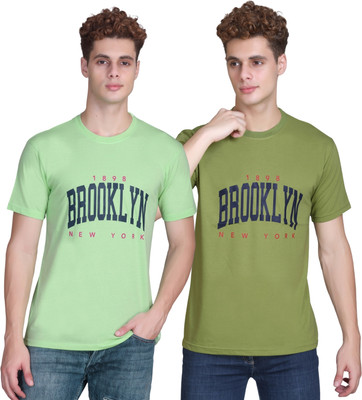 Zeffit Printed Men Round Neck Green, Dark Green T-Shirt