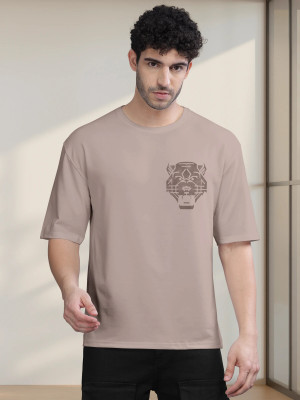 Bullmer Printed Men Round Neck Purple T-Shirt