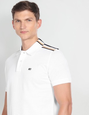 Arrow Sport Solid Men Polo Neck White T-Shirt