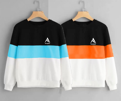 Kroptee Full Sleeve Color Block Men Sweatshirt